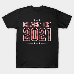 Class Of 2021 Senior Buffalo Plaid Graduation Gift T-Shirt